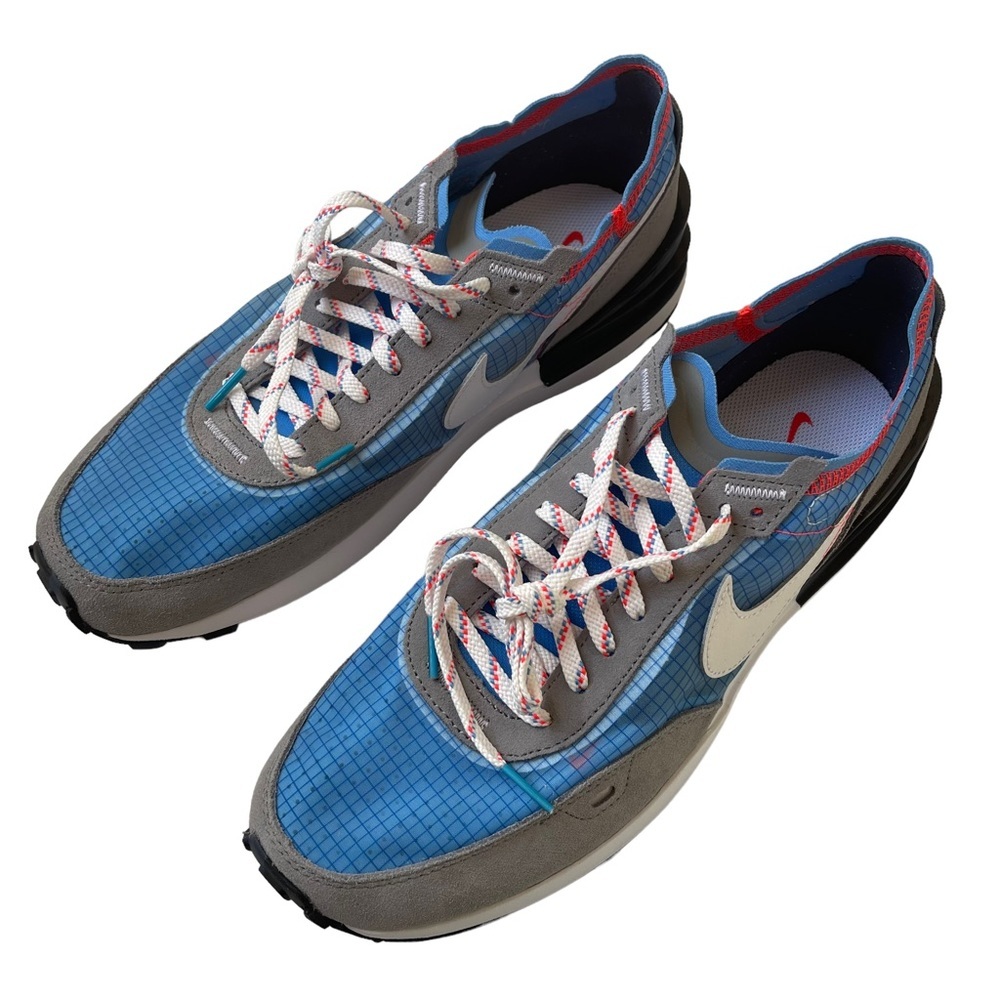 Nike Men’s 9.5 Waffle One SE Gray Red University Blue Sneakers DX3736-001 New